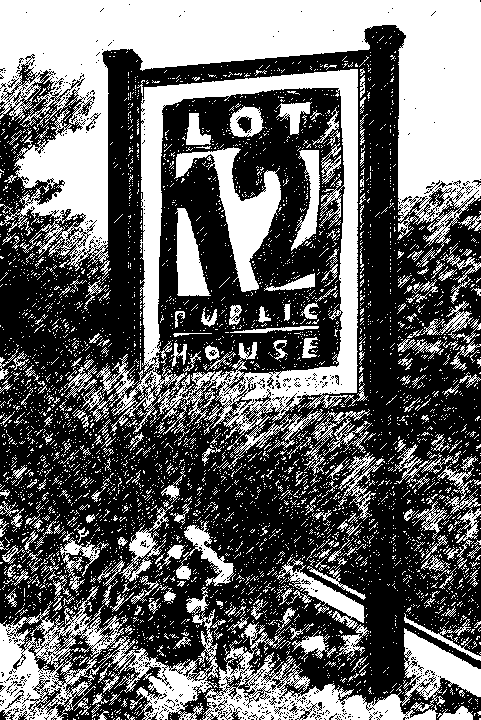 Lot 12 Public House sign sketched